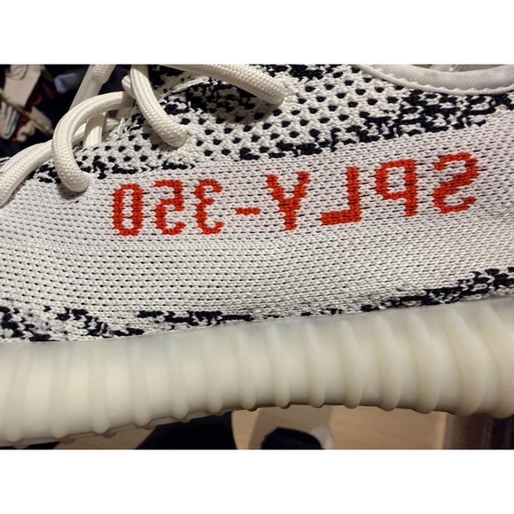 adidas Yeezy Boost 350 V2 "Zebra" White/Black Red SPLY-350 Sneakers US 8.5 NWB - Picture 7 of 12
